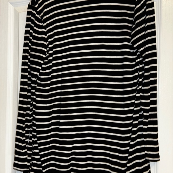 AB Studio Black & White Striped Cardigan – Women’s Open Front Layering Top M - Picture 5 of 5